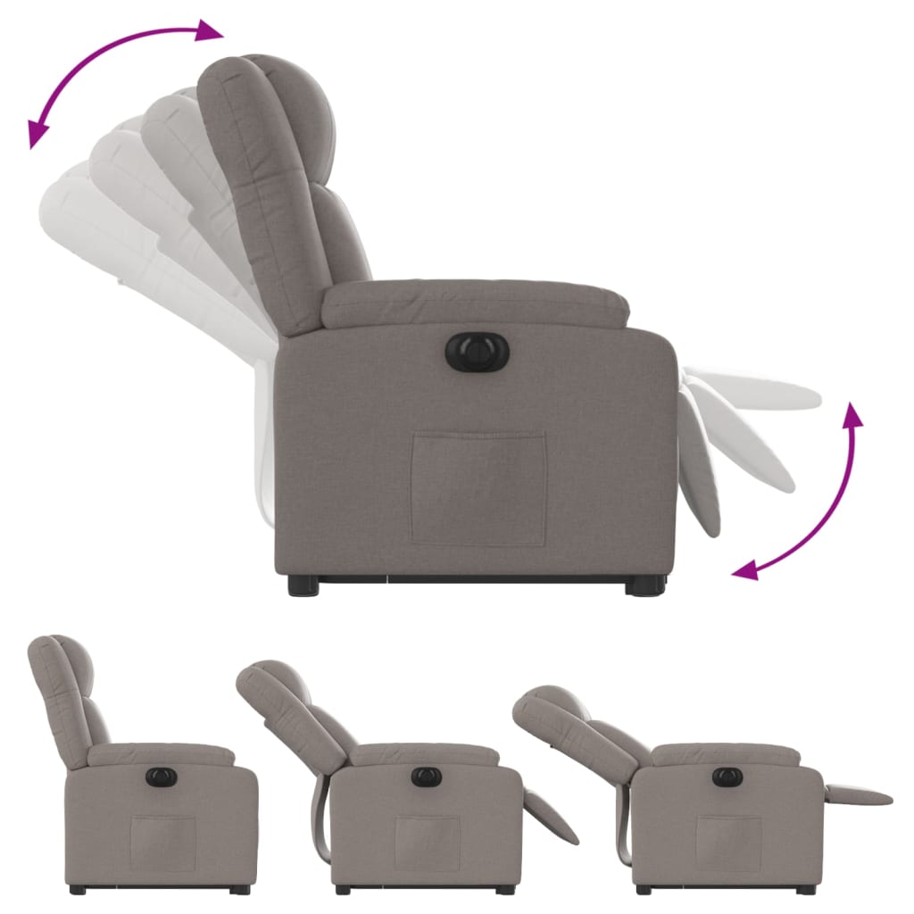 Fauteuil inclinable électrique taupe tissu - Xios Store SNC