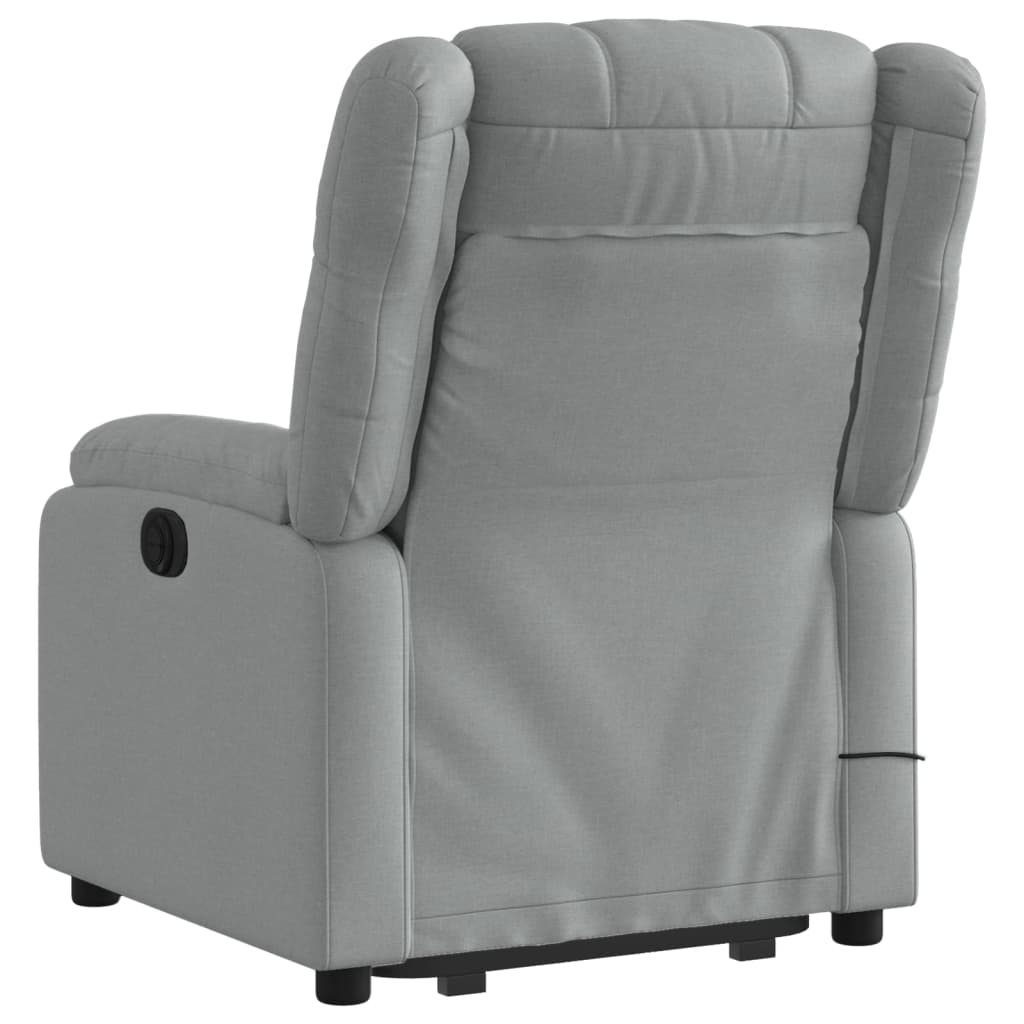 Fauteuil inclinable de massage électrique Gris clair Tissu Fauteuils vidaXL   