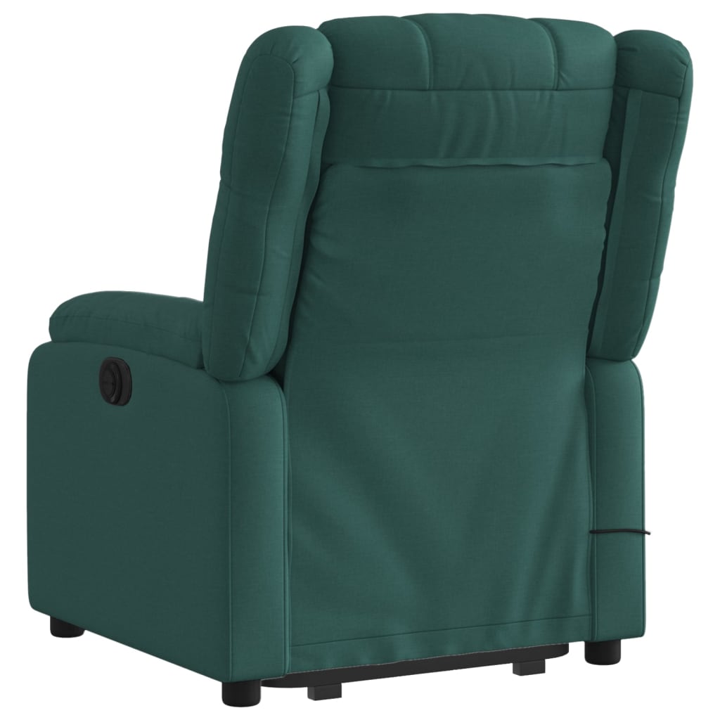 Fauteuil inclinable de massage électrique Vert foncé Tissu Fauteuils vidaXL   