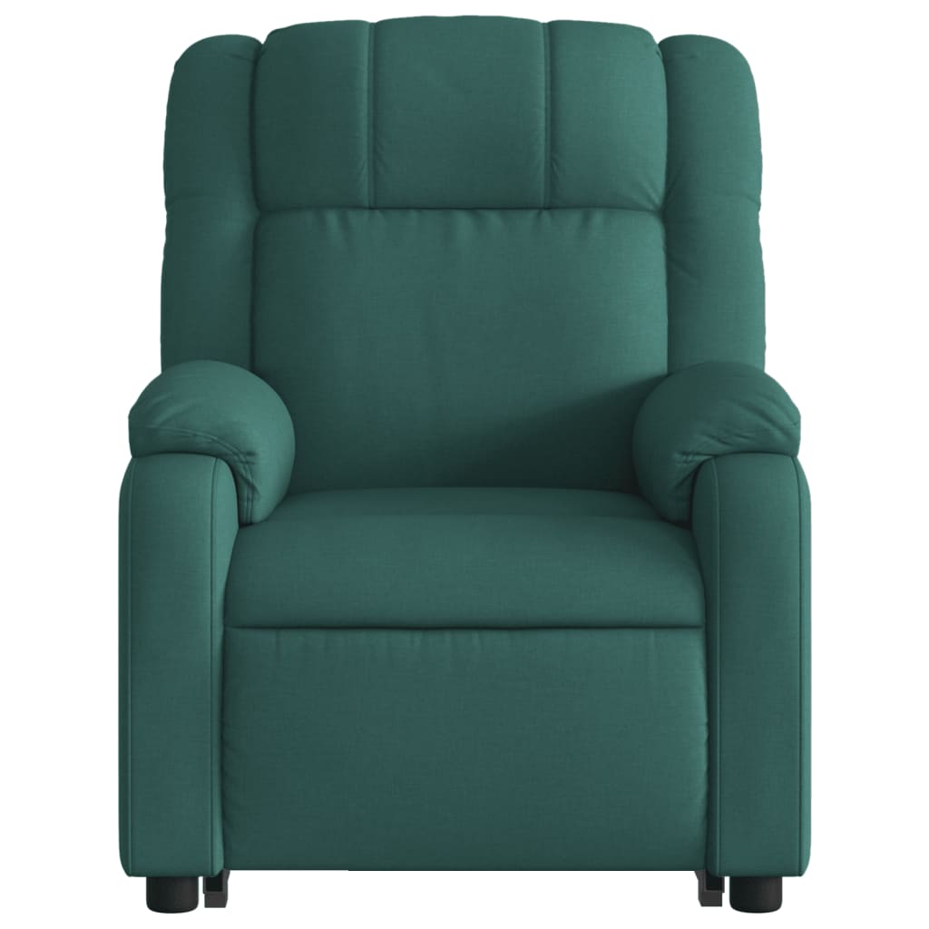 Fauteuil inclinable de massage électrique Vert foncé Tissu Fauteuils vidaXL   