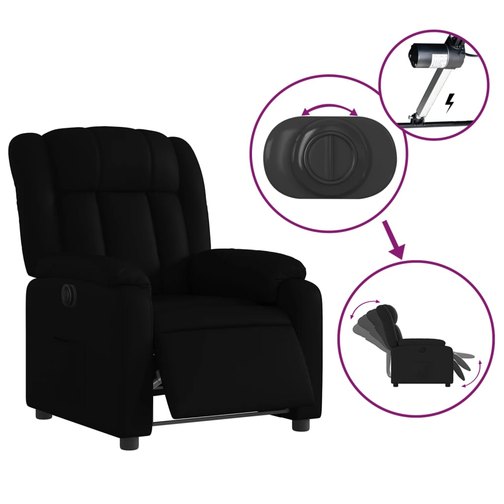 Fauteuil inclinable électrique Noir Similicuir Fauteuils vidaXL   