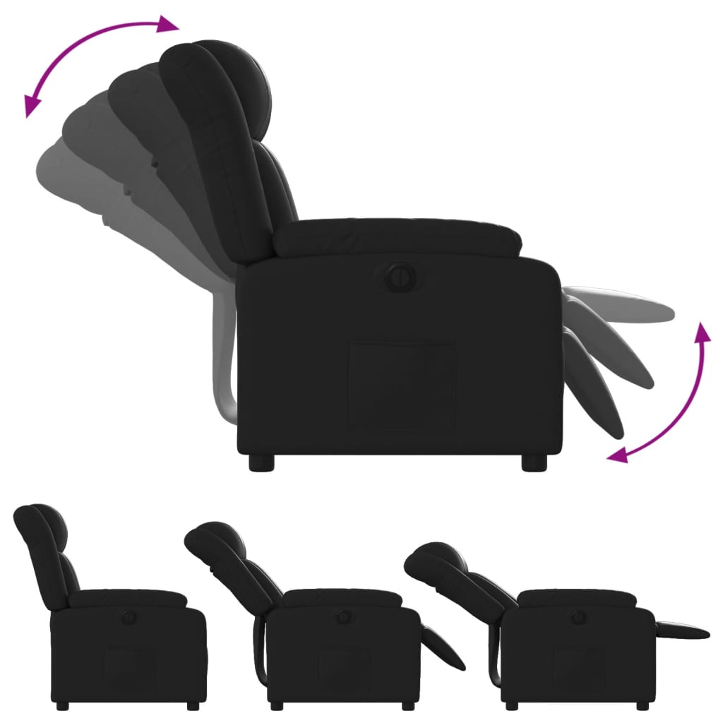 Fauteuil inclinable électrique Noir Similicuir Fauteuils vidaXL   