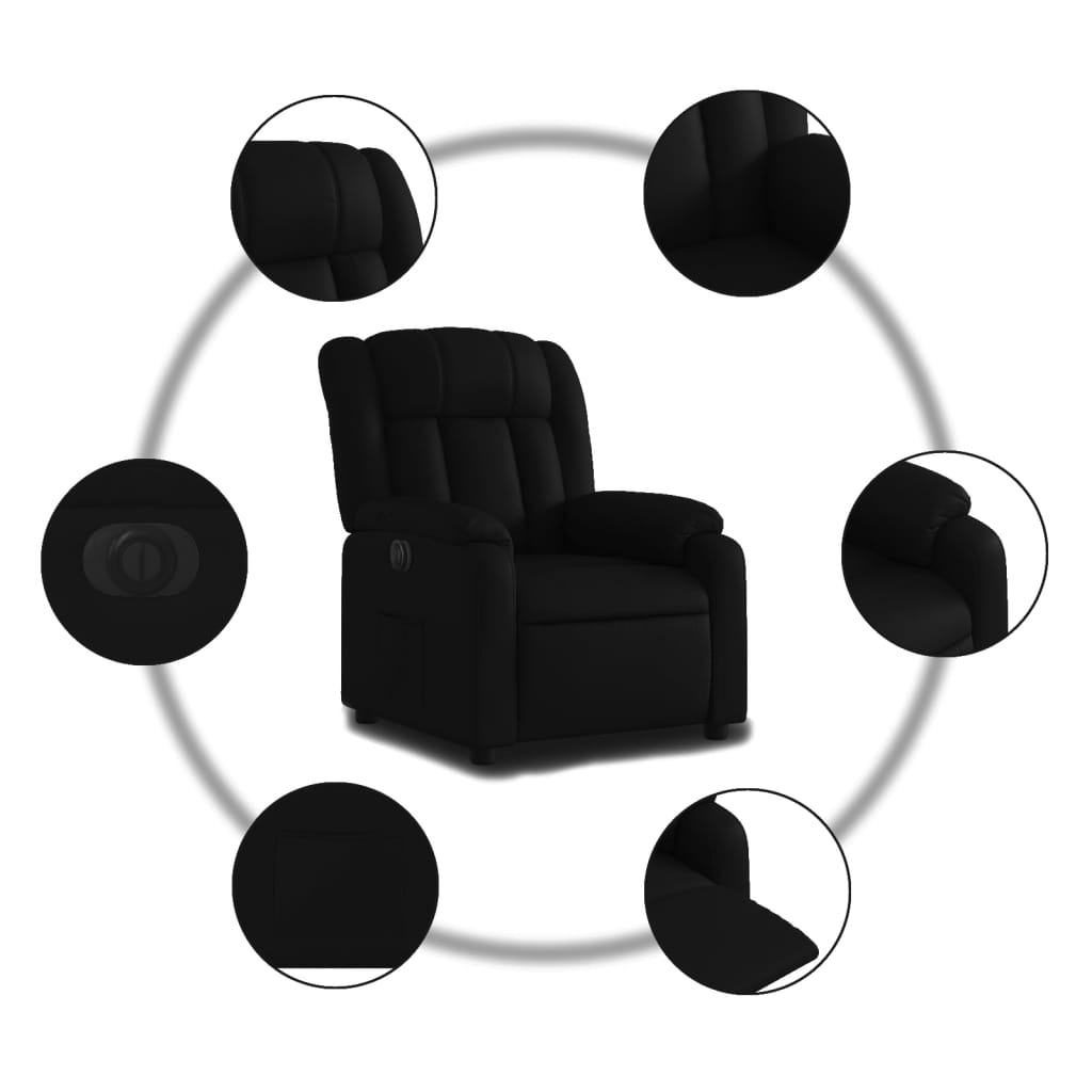 Fauteuil inclinable électrique Noir Similicuir Fauteuils vidaXL   