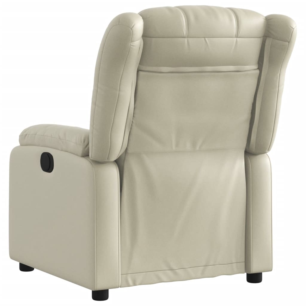 Fauteuil inclinable électrique Crème Similicuir Fauteuils vidaXL   