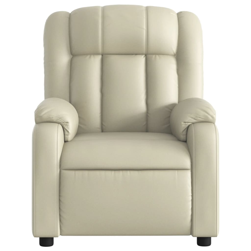 Fauteuil inclinable électrique Crème Similicuir Fauteuils vidaXL   