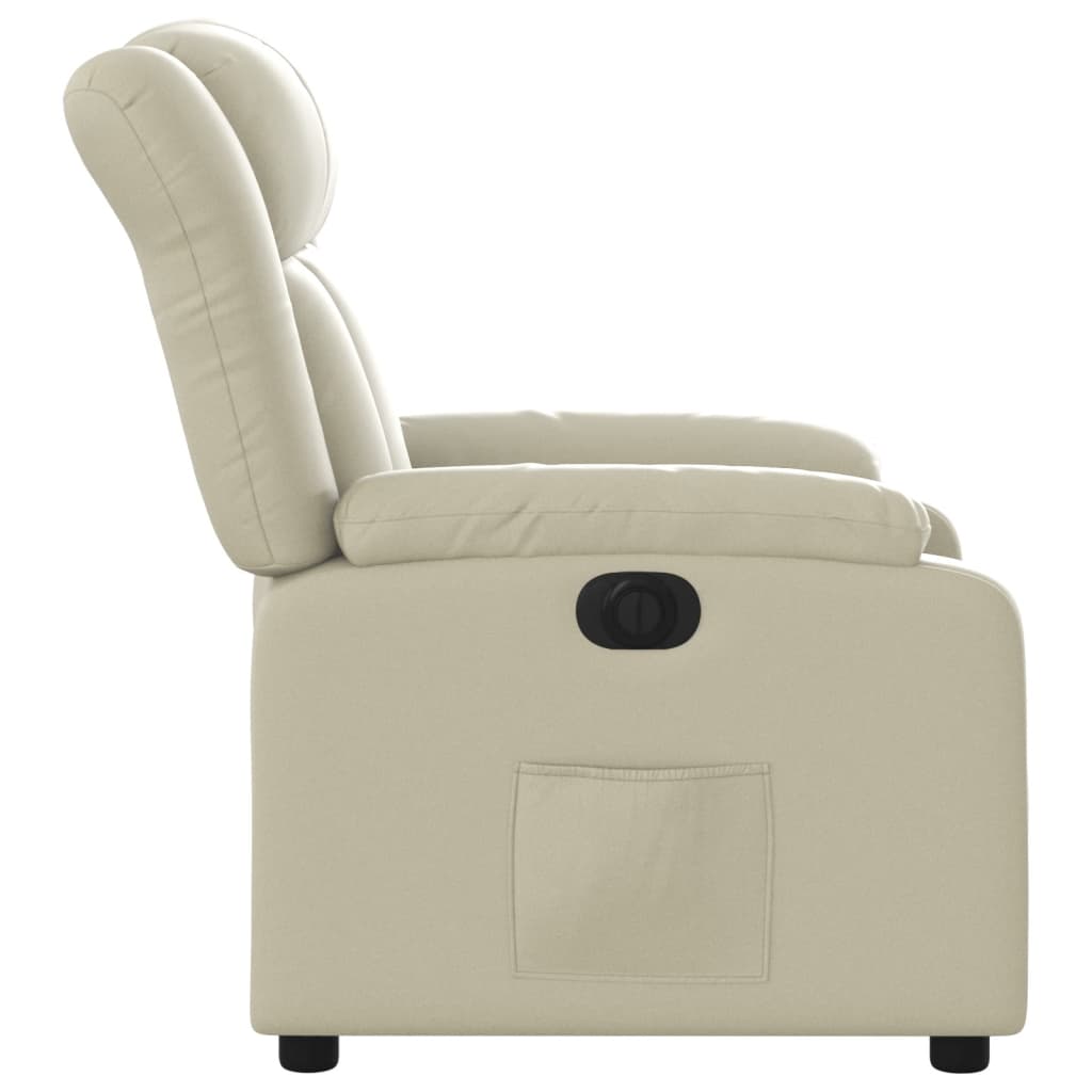 Fauteuil inclinable électrique Crème Similicuir Fauteuils vidaXL   