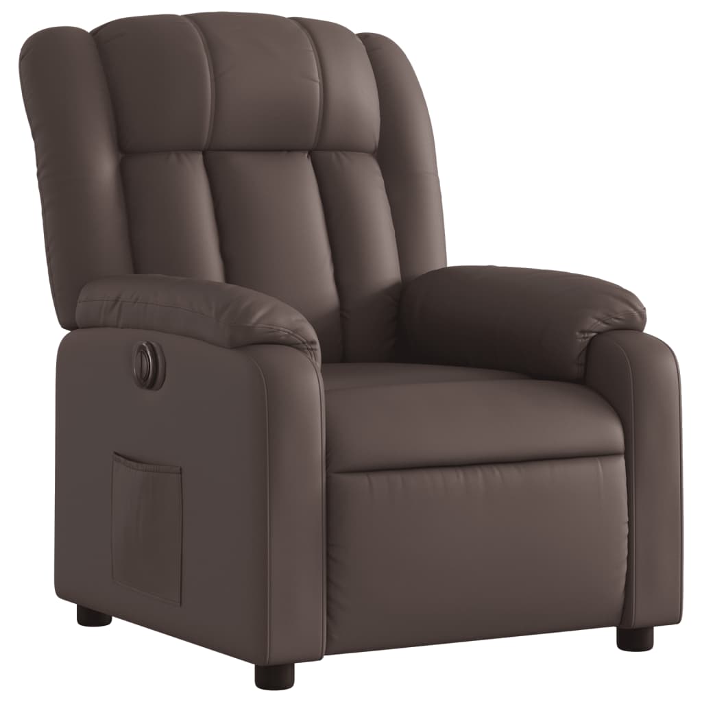 Fauteuil inclinable électrique Marron Similicuir Fauteuils vidaXL   