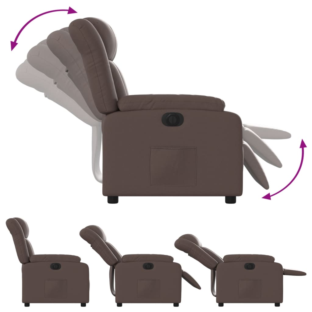 Fauteuil inclinable électrique Marron Similicuir Fauteuils vidaXL   