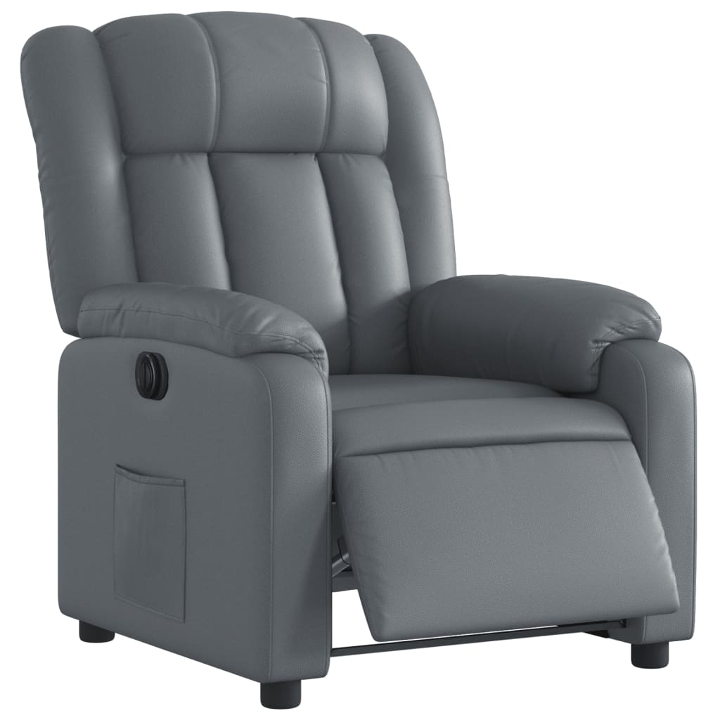 Fauteuil inclinable électrique Gris Similicuir Fauteuils vidaXL   