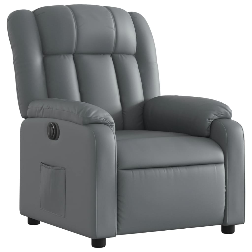 Fauteuil inclinable électrique Gris Similicuir Fauteuils vidaXL   