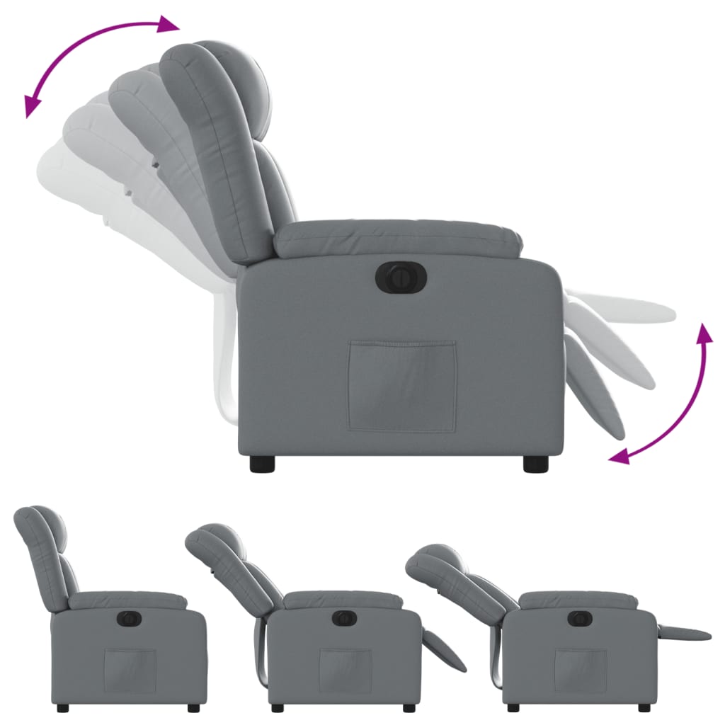 Fauteuil inclinable électrique Gris Similicuir Fauteuils vidaXL   