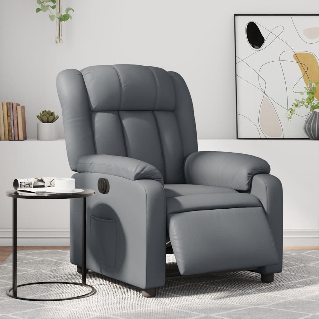 Fauteuil inclinable électrique Gris Similicuir Fauteuils vidaXL   