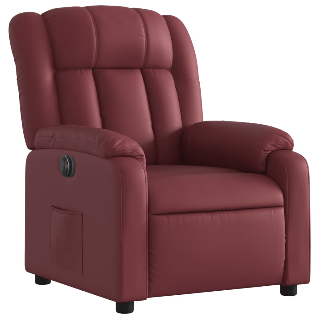 Fauteuil inclinable électrique Rouge bordeaux Similicuir Fauteuils vidaXL   