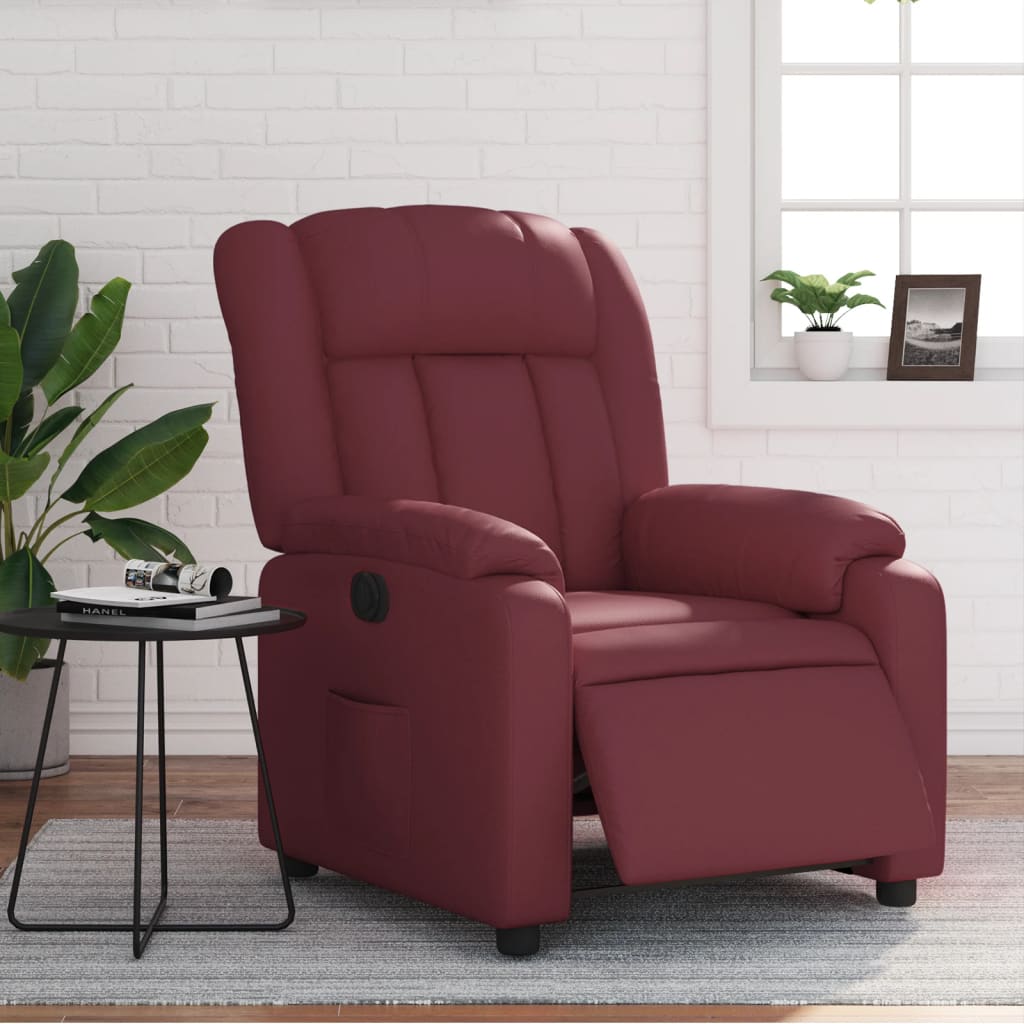 Fauteuil inclinable électrique Rouge bordeaux Similicuir Fauteuils vidaXL   