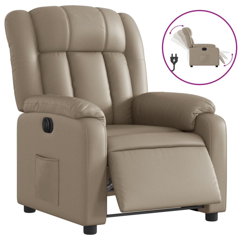 Fauteuil inclinable électrique Cappuccino Similicuir Fauteuils vidaXL   