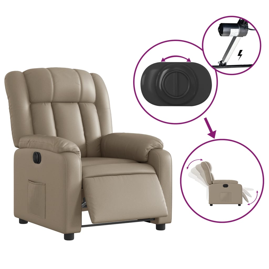 Fauteuil inclinable électrique Cappuccino Similicuir Fauteuils vidaXL   