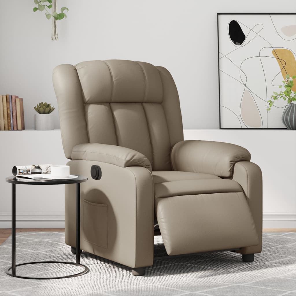 Fauteuil inclinable électrique Cappuccino Similicuir Fauteuils vidaXL   