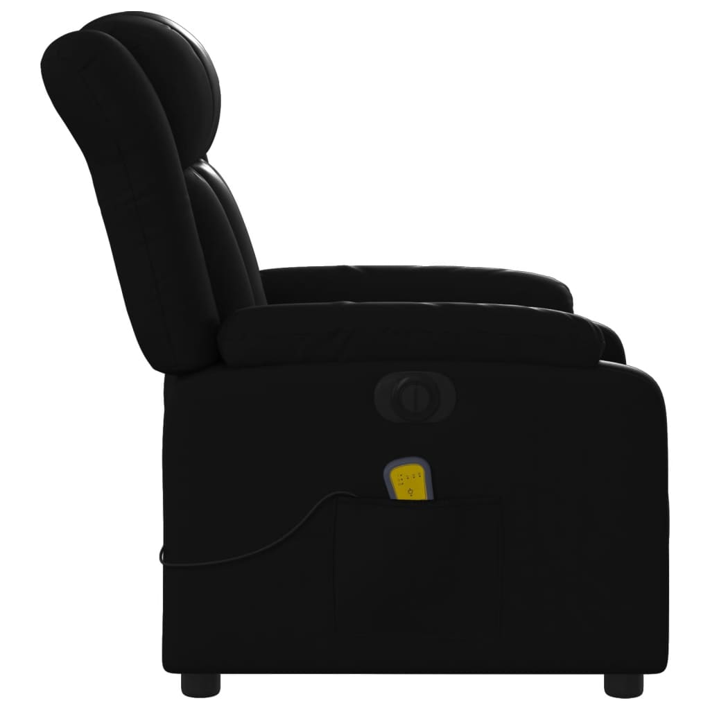 Fauteuil de massage inclinable électrique noir similicuir Fauteuils vidaXL   