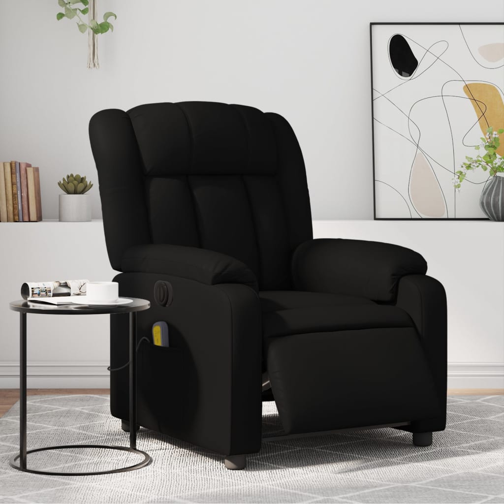 Fauteuil de massage inclinable électrique noir similicuir Fauteuils vidaXL   