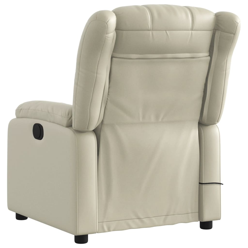 Fauteuil de massage inclinable électrique crème similicuir Fauteuils vidaXL   