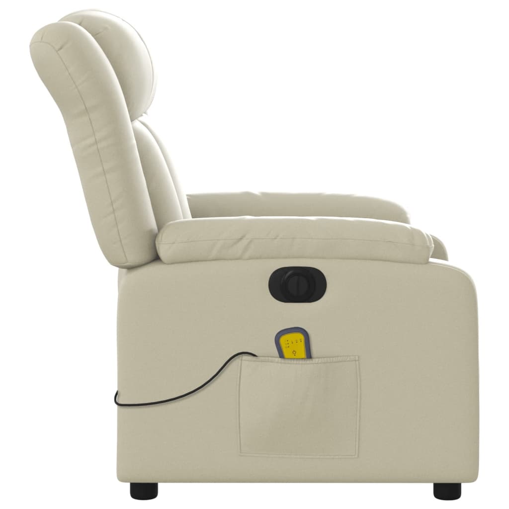 Fauteuil de massage inclinable électrique crème similicuir Fauteuils vidaXL   