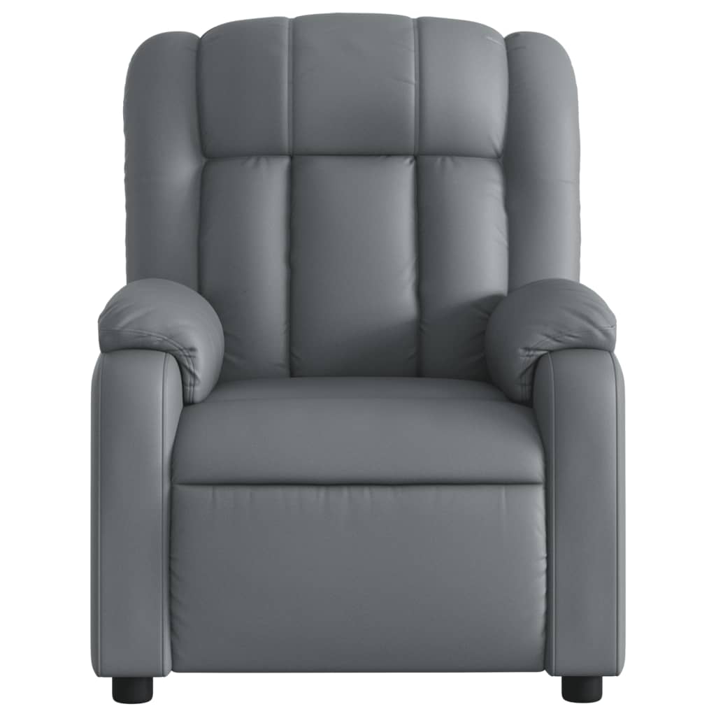 Fauteuil de massage inclinable électrique gris similicuir Fauteuils vidaXL   