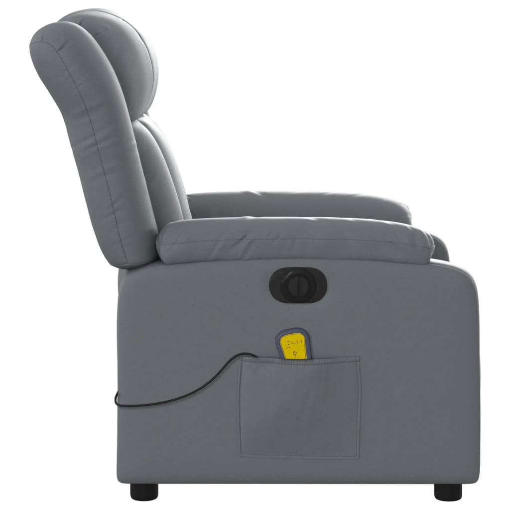 Fauteuil de massage inclinable électrique gris similicuir Fauteuils vidaXL   