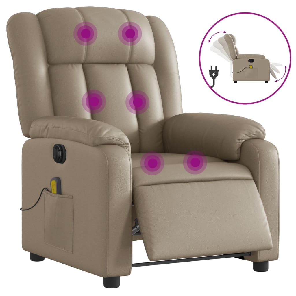 Fauteuil de massage inclinable électrique cappuccino similicuir Fauteuils vidaXL   