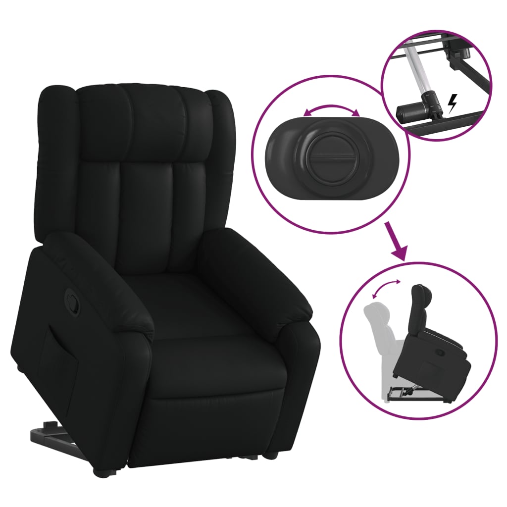 Fauteuil inclinable Noir Similicuir Fauteuils vidaXL   