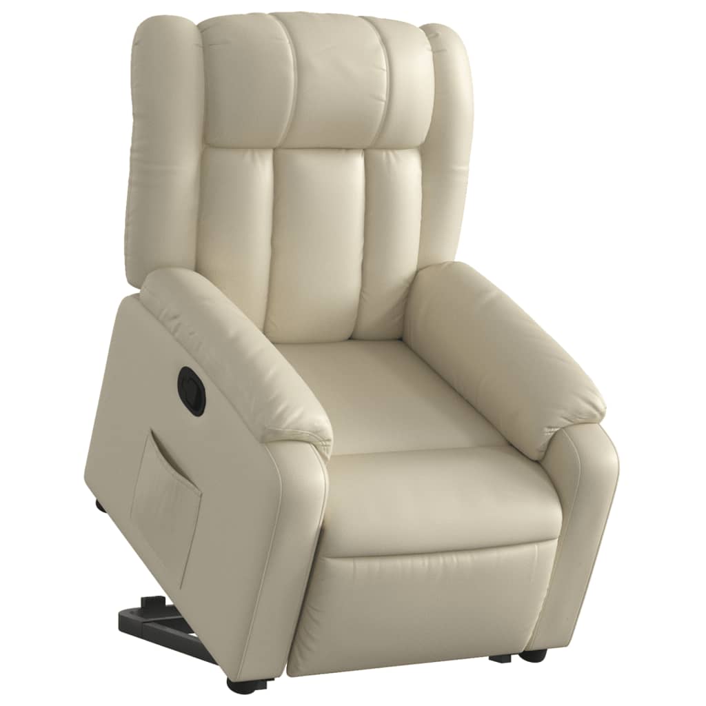 Fauteuil inclinable Crème Similicuir Fauteuils vidaXL   