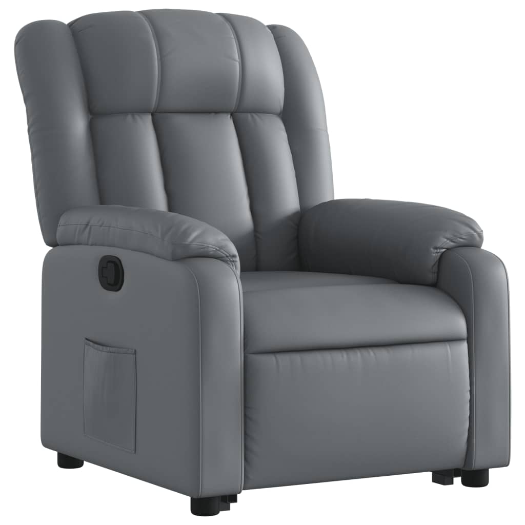 Fauteuil inclinable Gris Similicuir Fauteuils vidaXL   