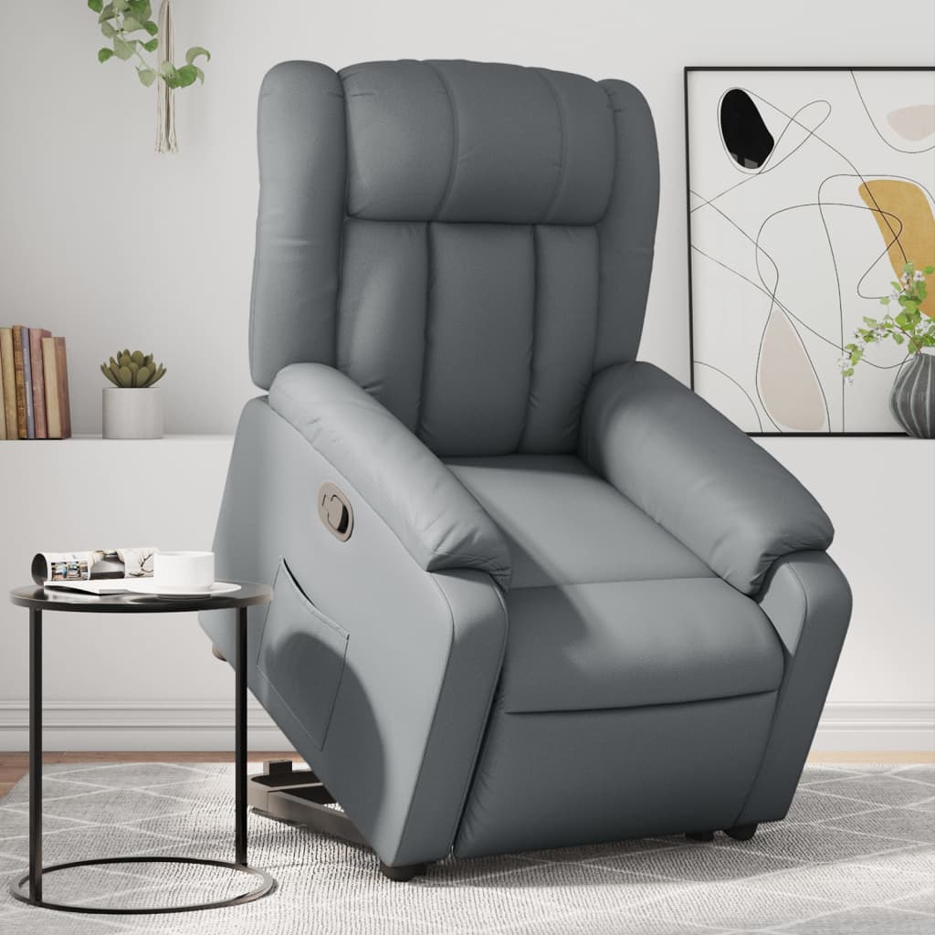 Fauteuil inclinable Gris Similicuir Fauteuils vidaXL   