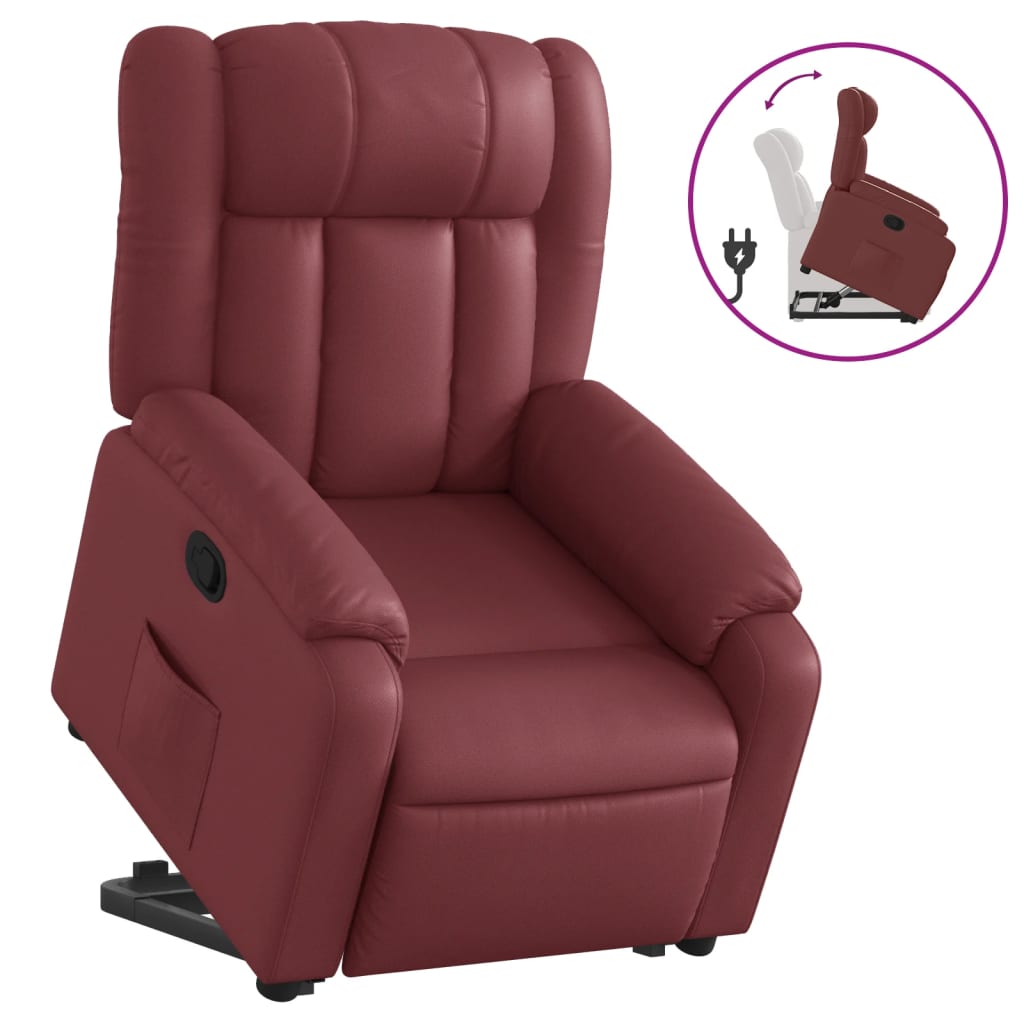 Fauteuil inclinable Rouge bordeaux Similicuir Fauteuils vidaXL   