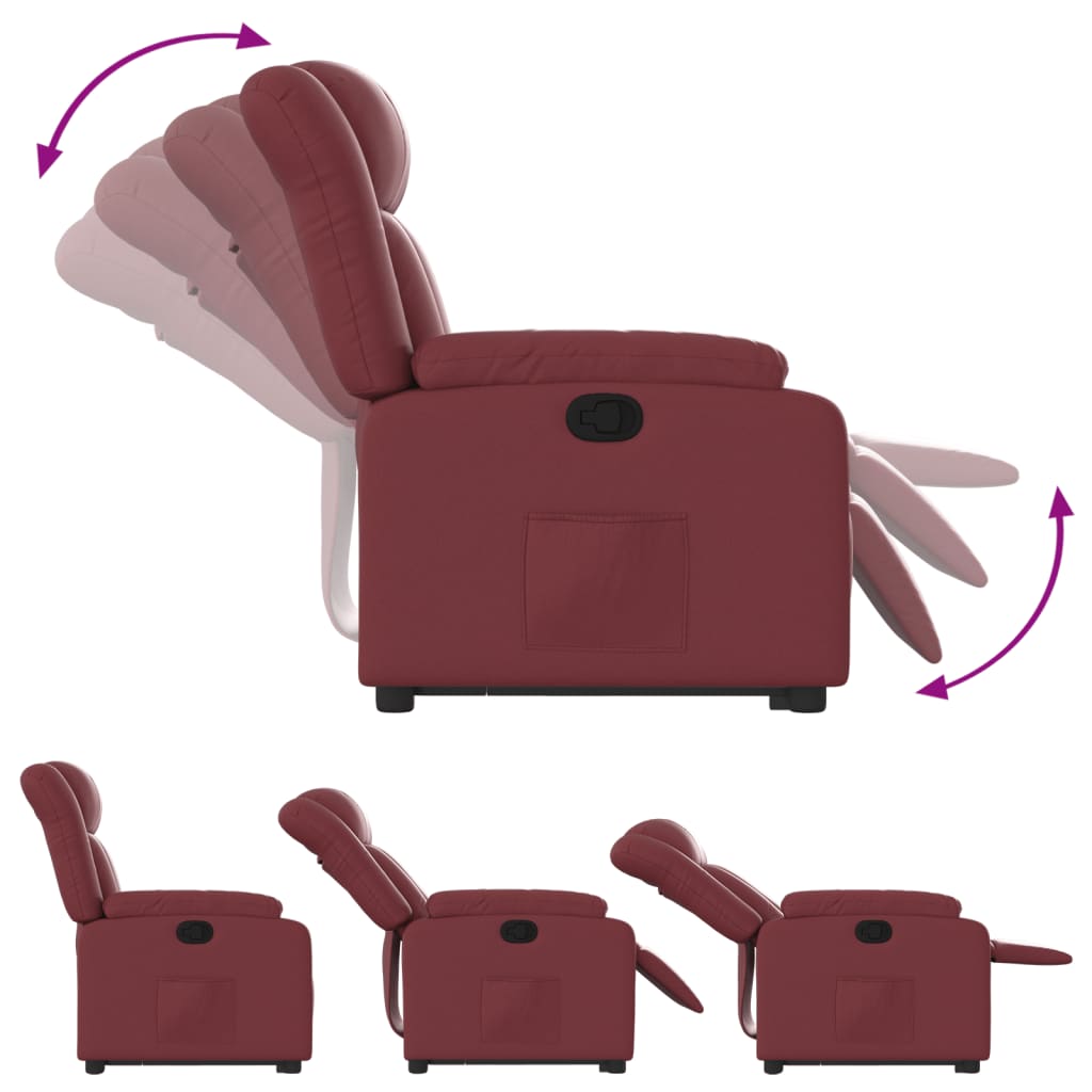 Fauteuil inclinable Rouge bordeaux Similicuir Fauteuils vidaXL   