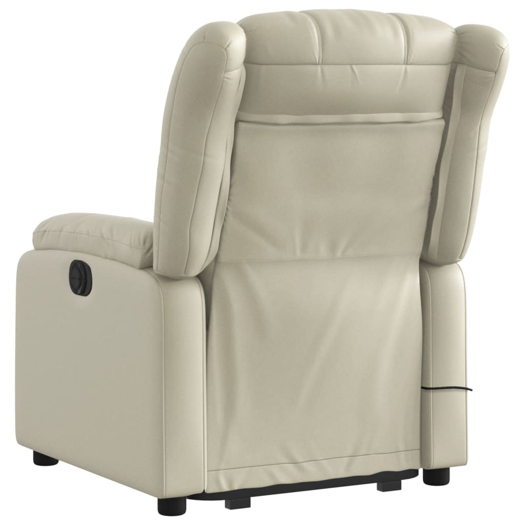 Fauteuil inclinable de massage Crème Similicuir Fauteuils vidaXL   