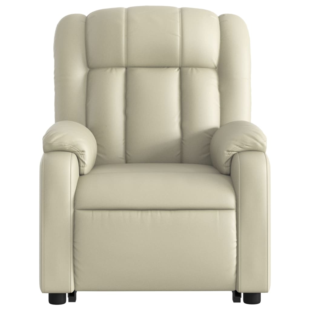 Fauteuil inclinable de massage Crème Similicuir Fauteuils vidaXL   