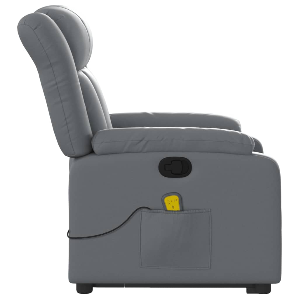 Fauteuil inclinable de massage Gris Similicuir Fauteuils vidaXL   