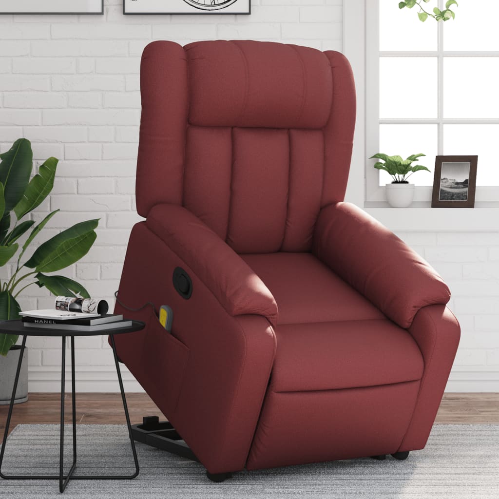 Fauteuil inclinable de massage Rouge bordeaux Similicuir Fauteuils vidaXL   