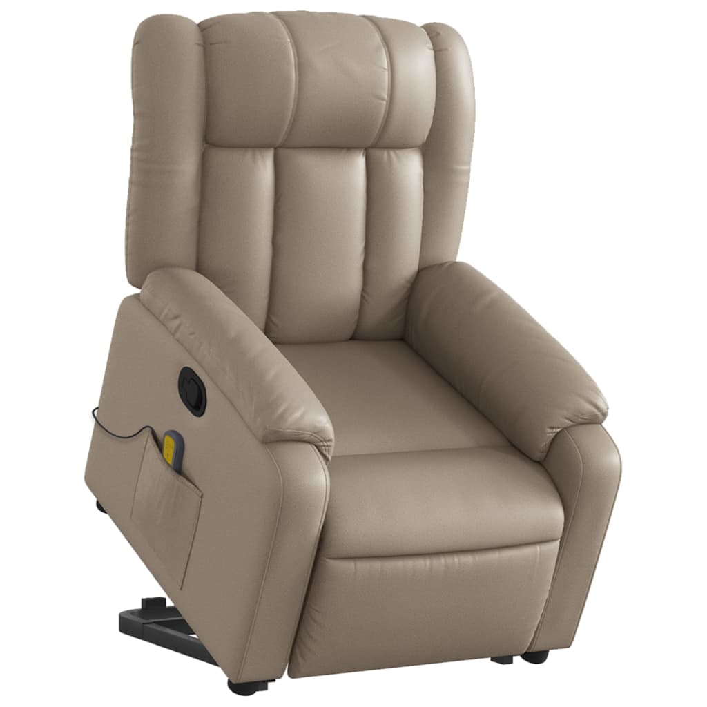 Fauteuil inclinable de massage Cappuccino Similicuir Fauteuils vidaXL   