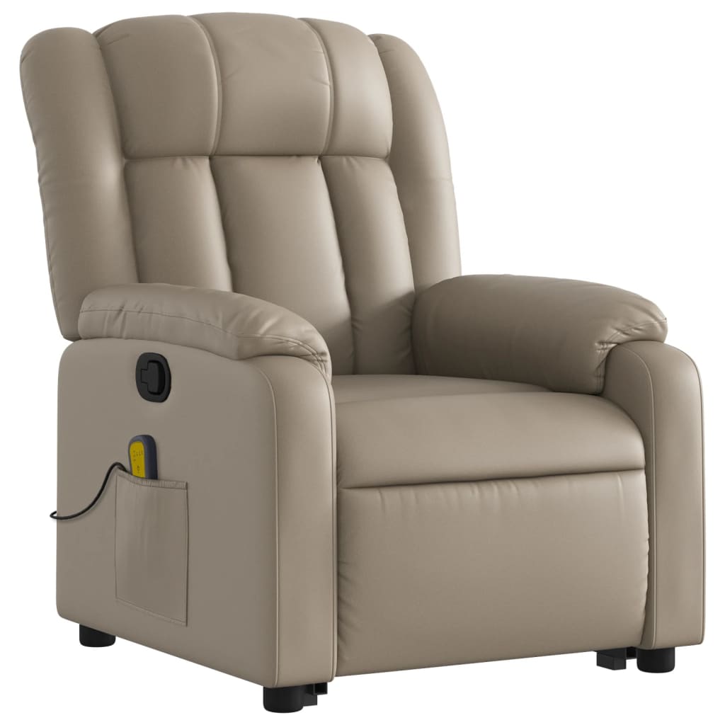 Fauteuil inclinable de massage Cappuccino Similicuir Fauteuils vidaXL   