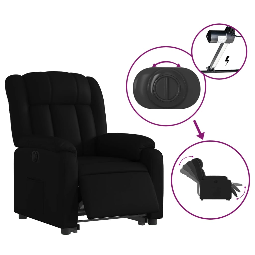 Fauteuil inclinable électrique noir similicuir Fauteuils vidaXL   