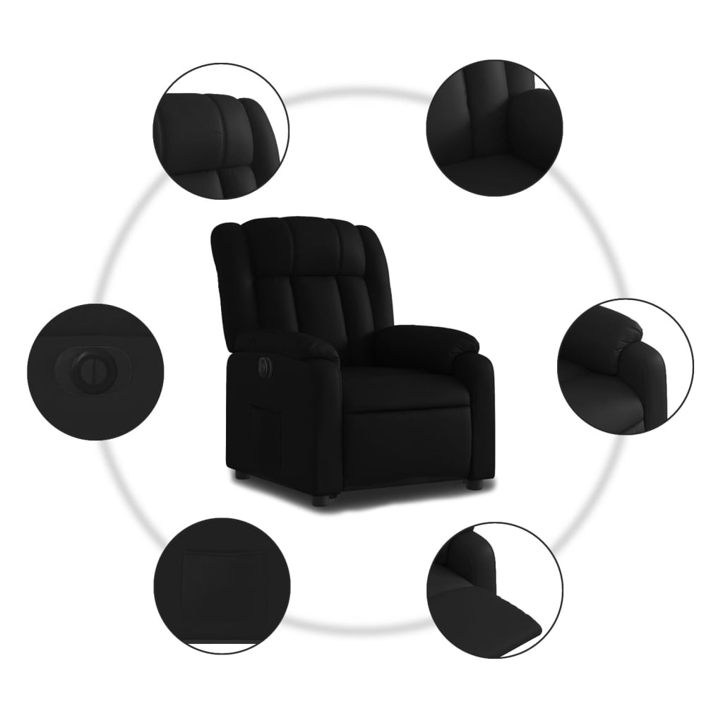 Fauteuil inclinable électrique noir similicuir Fauteuils vidaXL   