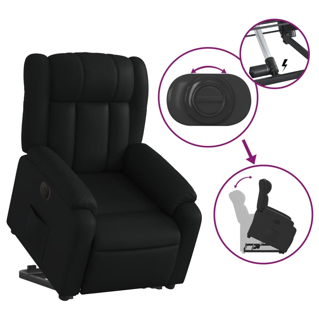 Fauteuil inclinable électrique noir similicuir Fauteuils vidaXL   