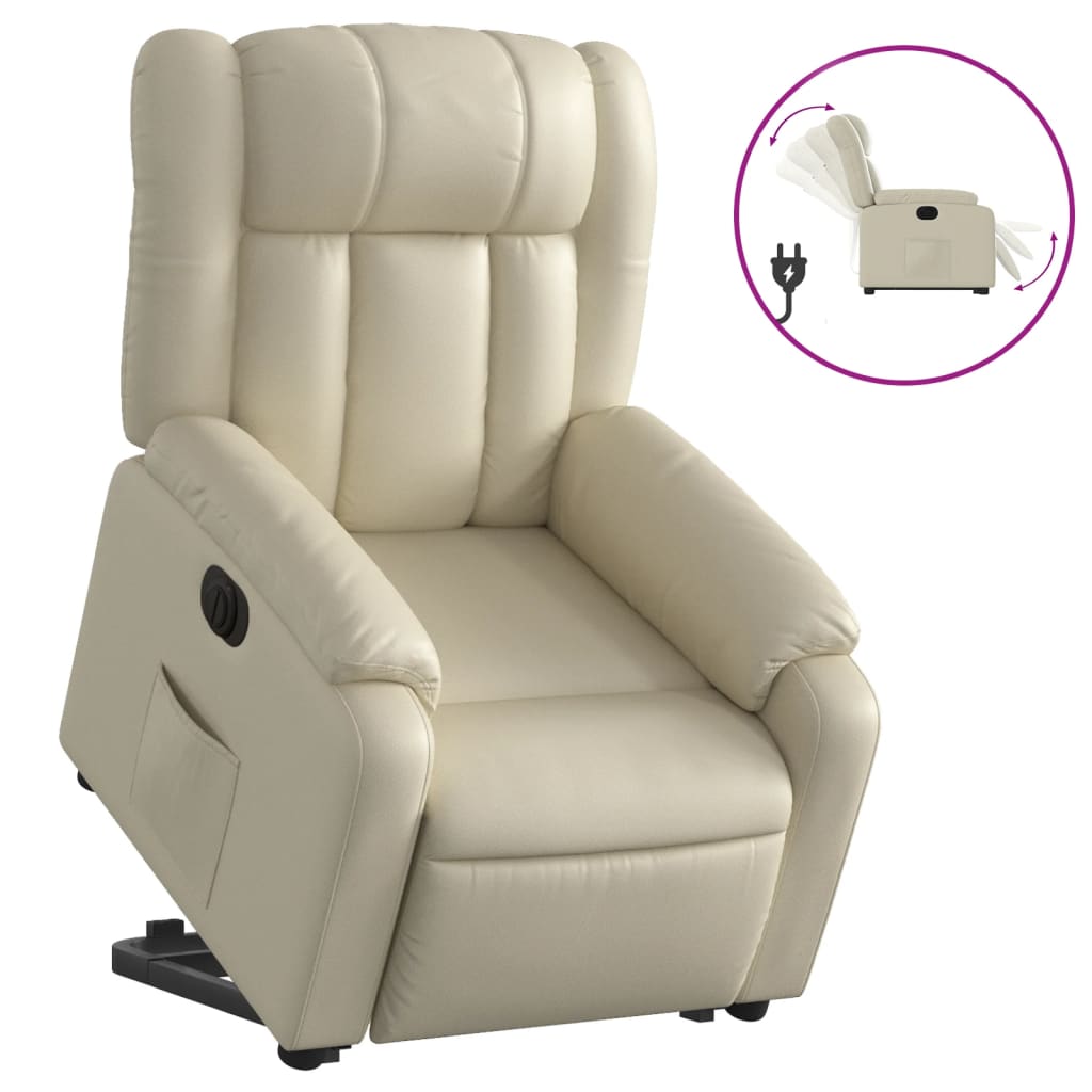 Fauteuil inclinable électrique crème similicuir Fauteuils vidaXL   