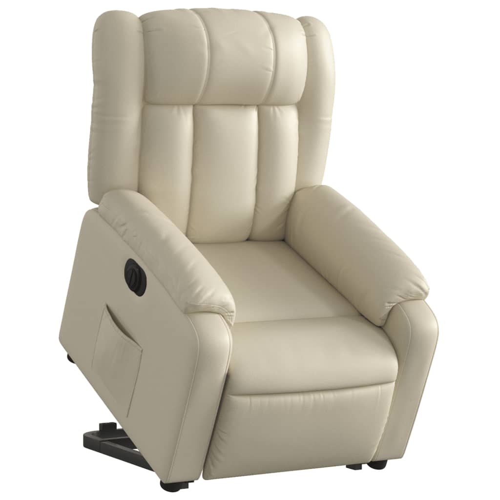 Fauteuil inclinable électrique crème similicuir Fauteuils vidaXL   