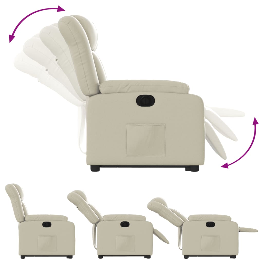 Fauteuil inclinable électrique crème similicuir Fauteuils vidaXL   