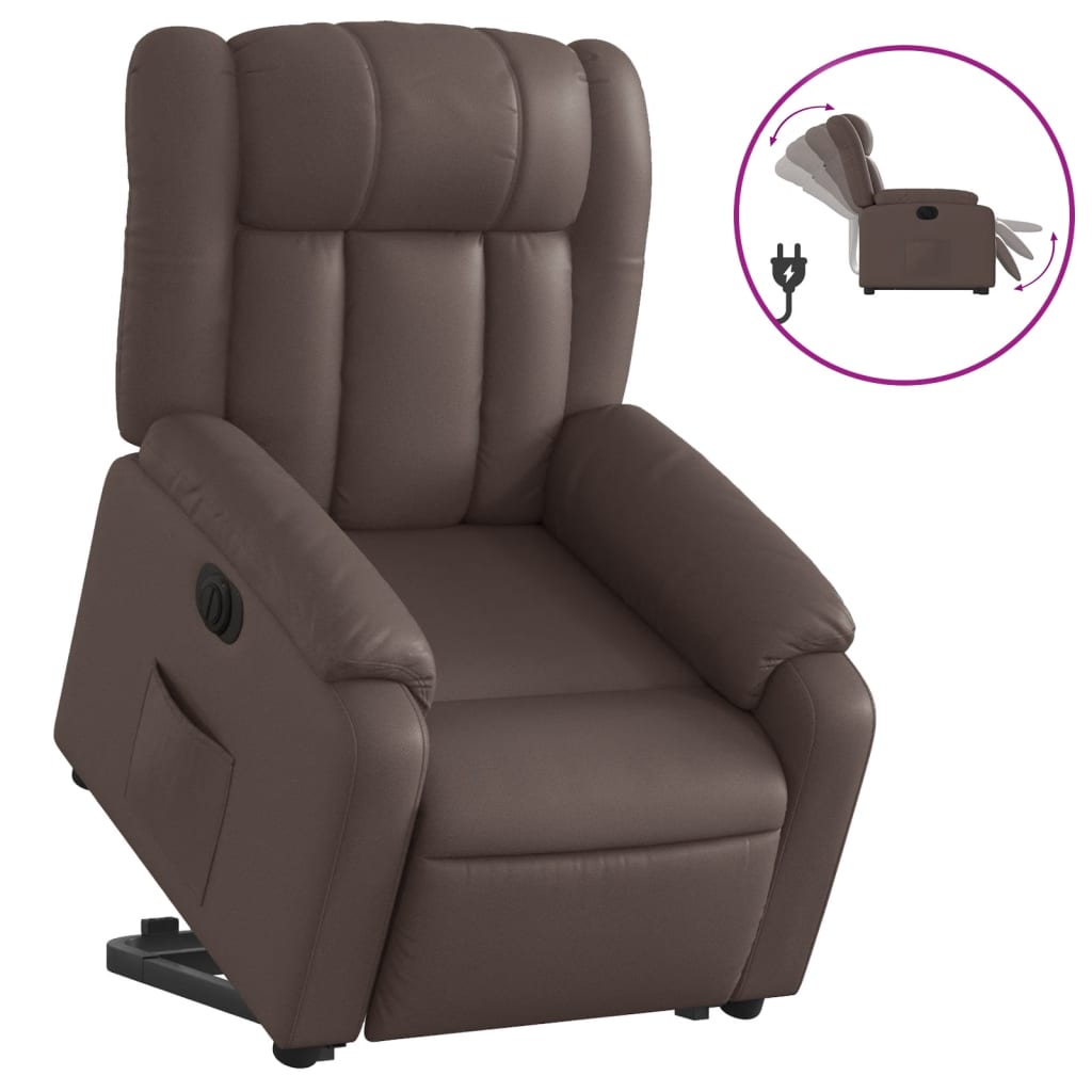 Fauteuil inclinable électrique marron similicuir Fauteuils vidaXL   