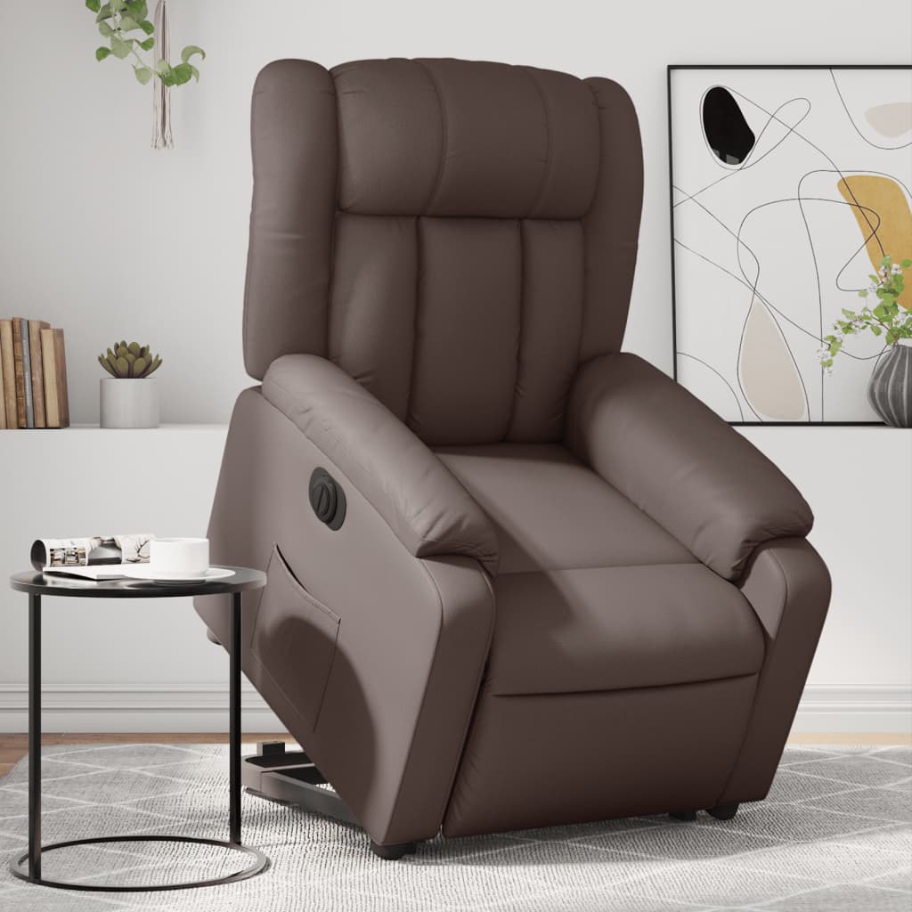 Fauteuil inclinable électrique marron similicuir Fauteuils vidaXL   