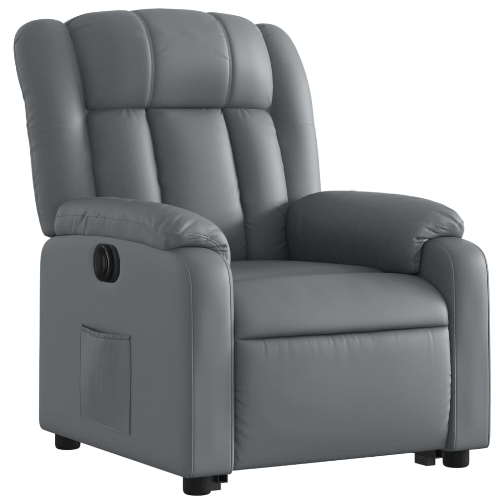 Fauteuil inclinable électrique gris similicuir Fauteuils vidaXL   