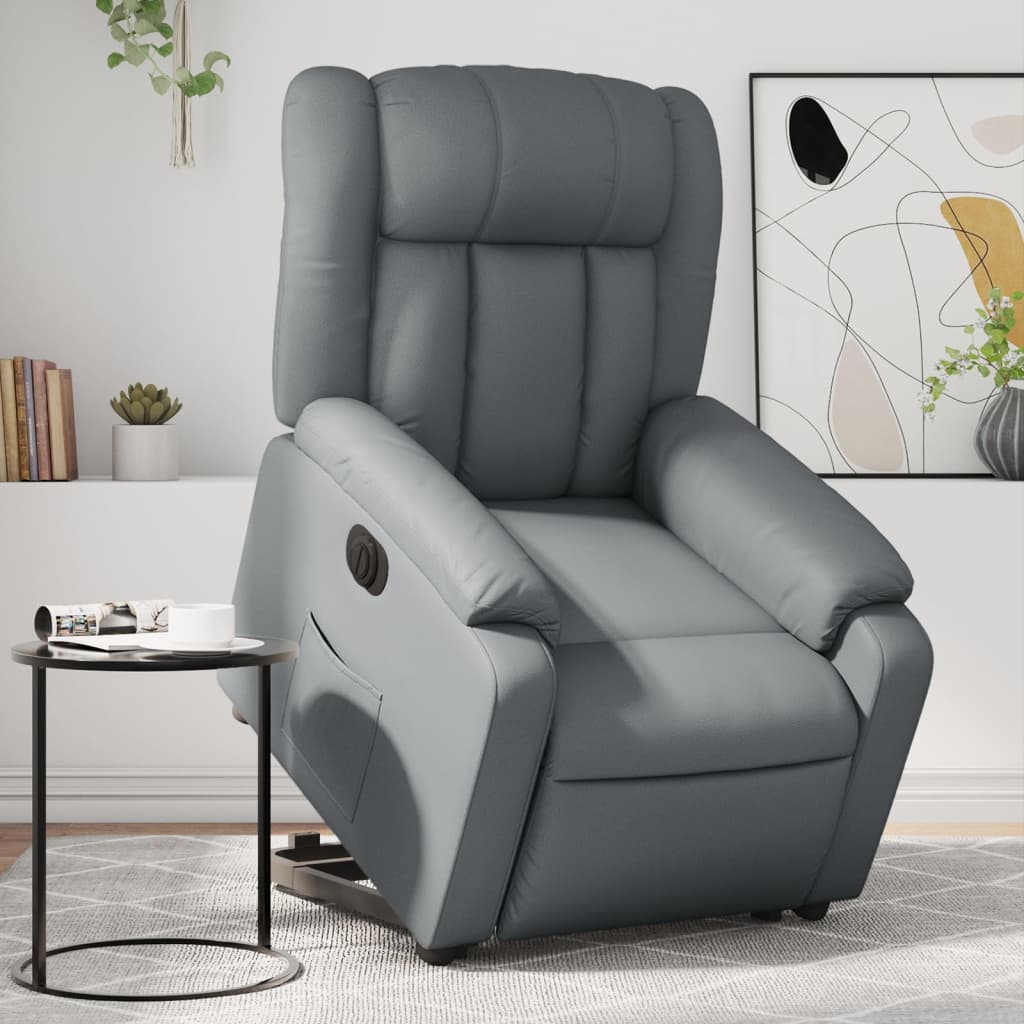 Fauteuil inclinable électrique gris similicuir Fauteuils vidaXL   